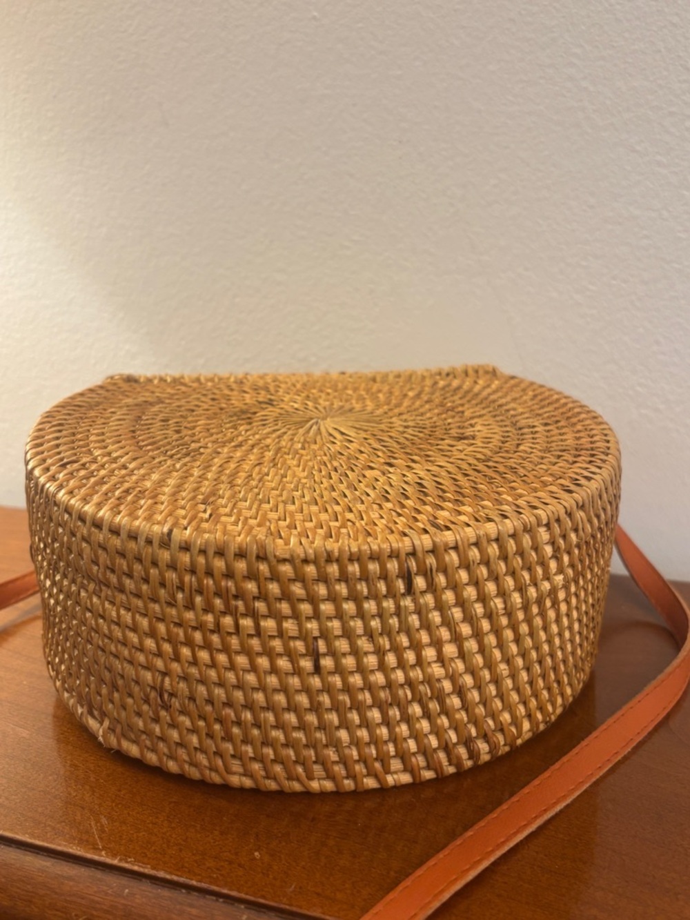 Boho Bali Rattan Crescent Shoulder Bag 100% Rattan Shell - Picture 7 of 14